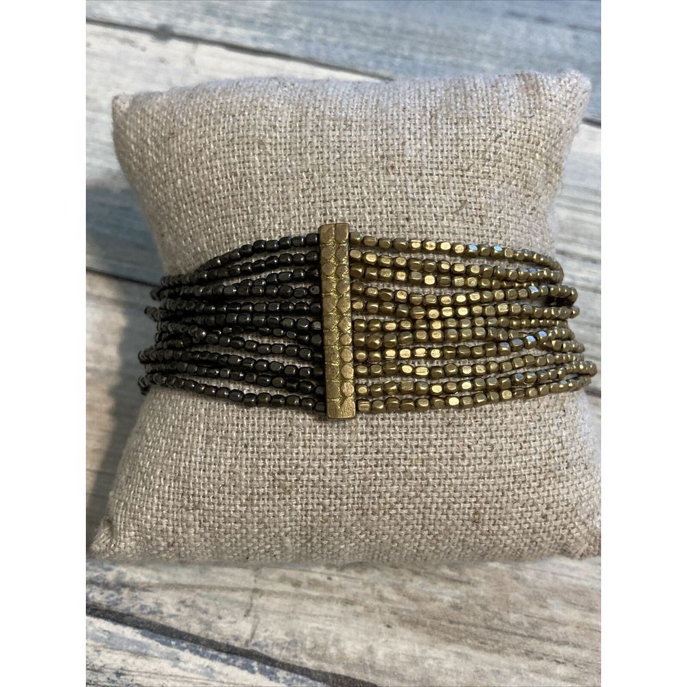 Kama Diva Multi-strand Bracelet Gold Tone Slide Adjustable‎ NWT